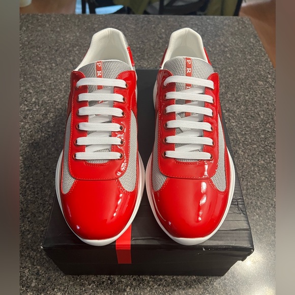 Prada American Cup Red Mens Us Mens Size 9 - Picture 3 of 13